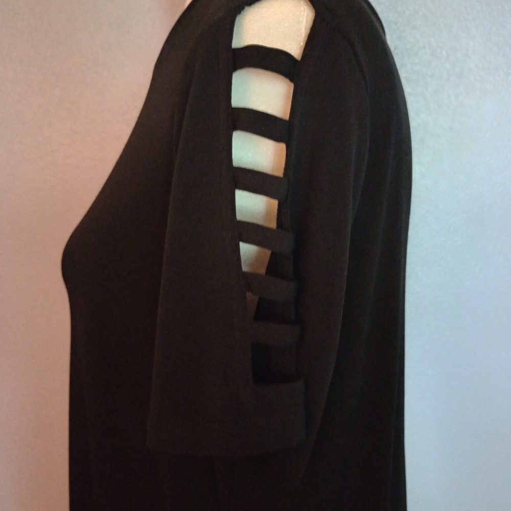 Michael Kors Black Cut Out Ladder Short Sleeve Mini Dress Size M - Picture 4 of 7